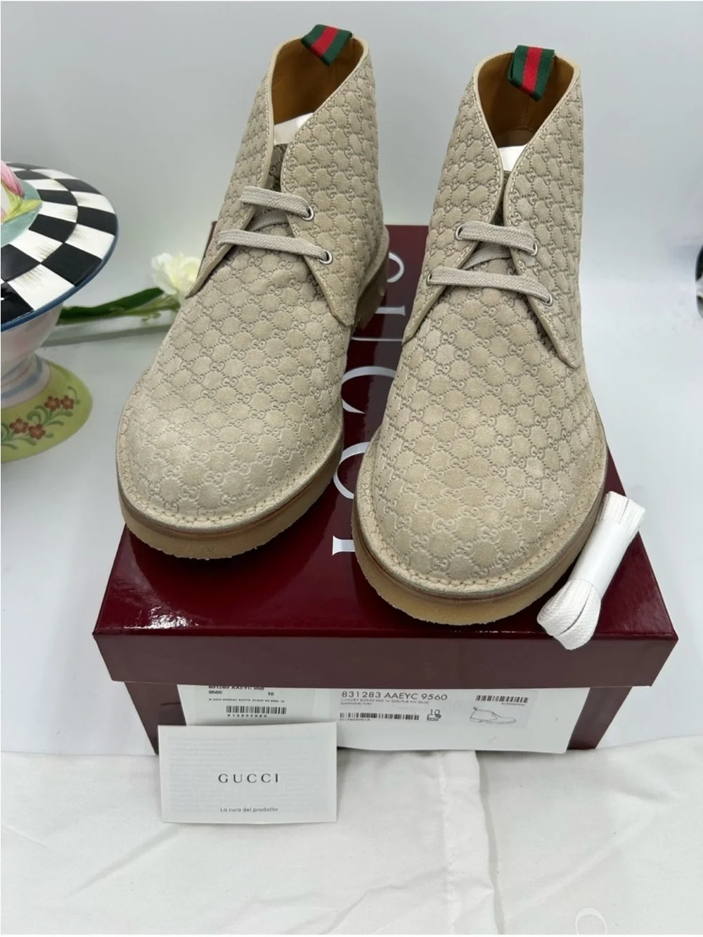 Men’s Gucci GG embossed desert boot size 10 made in Italy